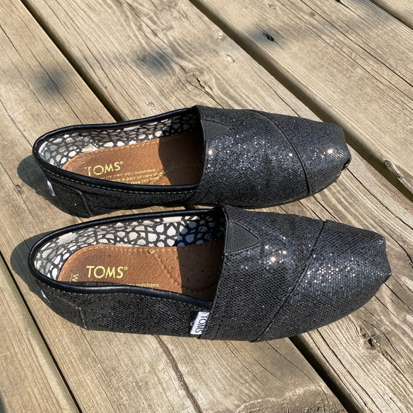 TOMS black glitter canvas - Picture 3 of 16